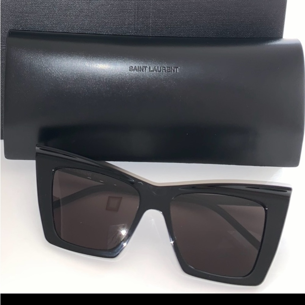 Saint Laurent Sleek Black Cat Eye Sunglasses SL372 001